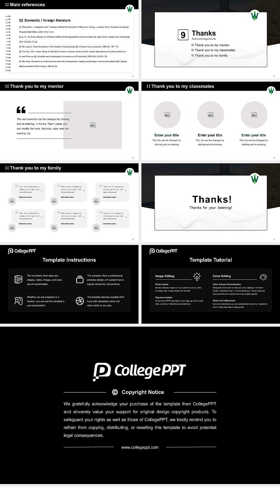 Illinois Wesleyan University Graduation Thesis Defense PPT Template16:9 ratio PPT effect preview image7