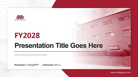 Indiana Wesleyan University-National & Global Academic Presentation/Research Findings Report PPT Template