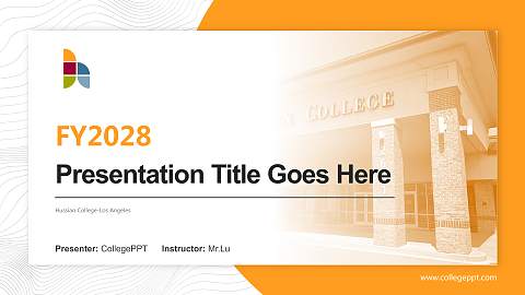 Hussian College-Los Angeles Academic Presentation/Research Findings Report PPT Template