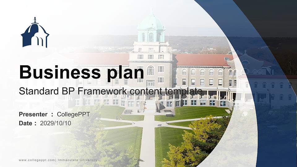 Immaculata University Competition/Entrepreneurship Contest PPT Template16:9 ratio PPT effect preview image