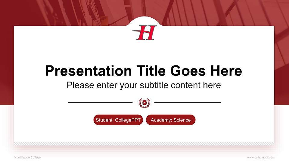 Huntingdon College National Scholarship Defense PPT Template16:9 ratio PPT effect preview image