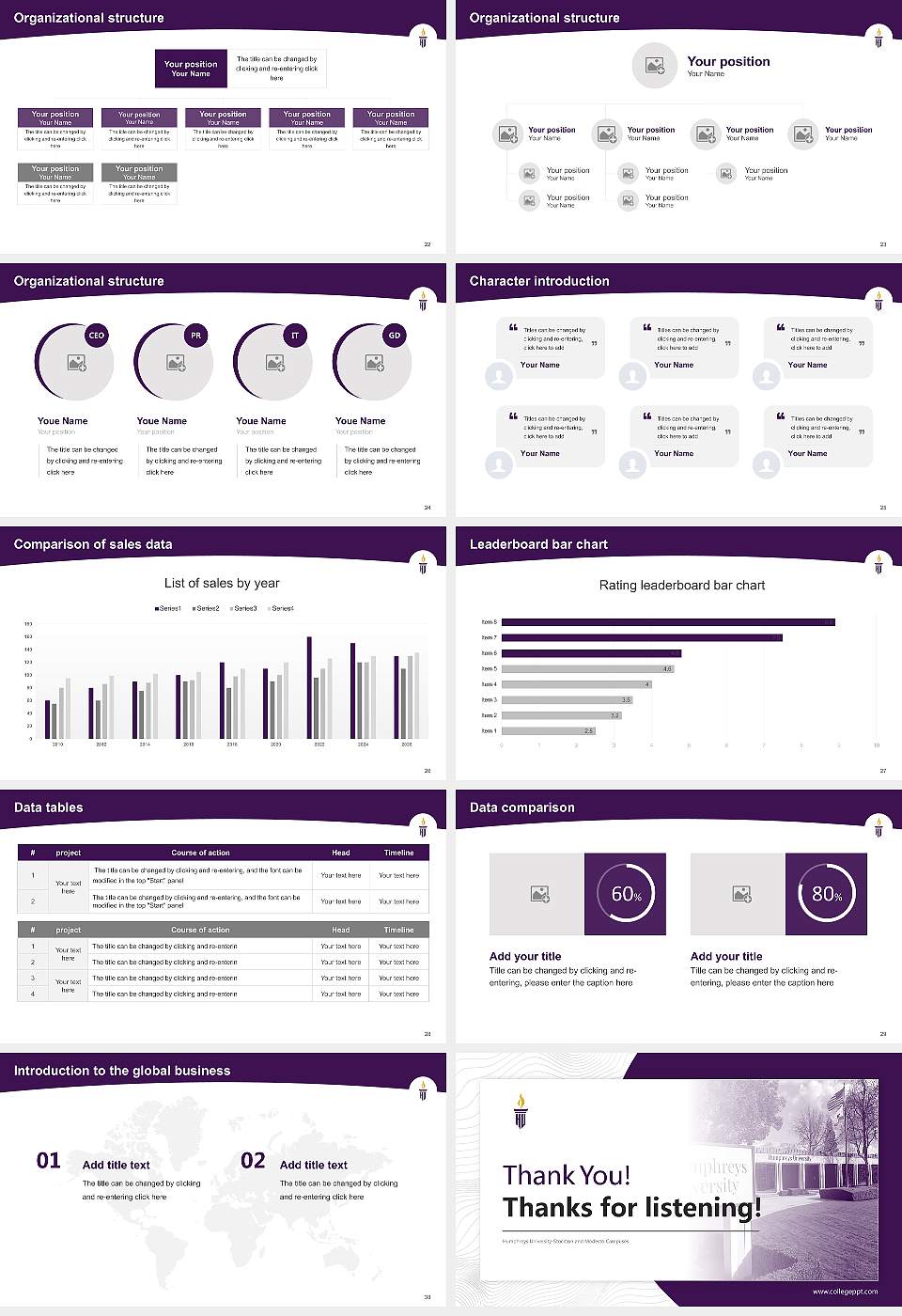 Humphreys University-Stockton and Modesto Campuses Academic Presentation/Research Findings Report PPT Template16:9 ratio PPT effect preview image4