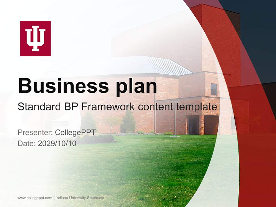 Indiana University-Southeast Competition/Entrepreneurship Contest PPT Template4:3 ratio PPT effect preview image9