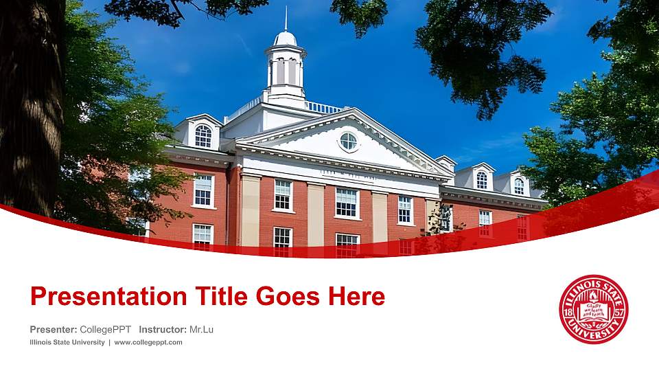 Illinois State University Course/Courseware Creation PPT Template16:9 ratio PPT effect preview image