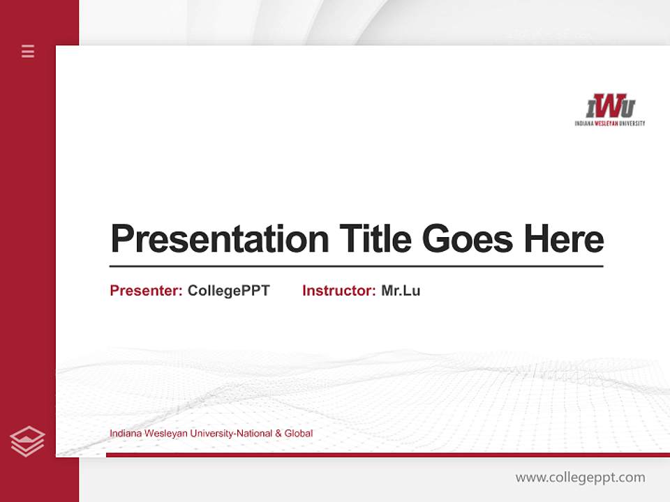 Indiana Wesleyan University-National & Global Thesis Proposal/Graduation Defense PPT Template4:3 ratio PPT effect preview image5