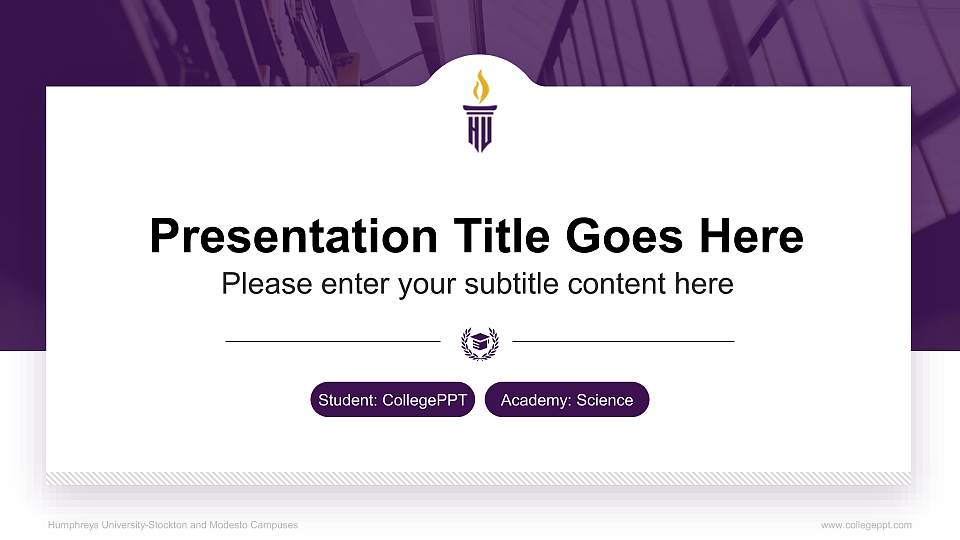 Humphreys University-Stockton and Modesto Campuses National Scholarship Defense PPT Template16:9 ratio PPT effect preview image