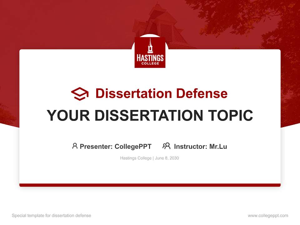 Hastings College Graduation Thesis Defense PPT Template4:3 ratio PPT effect preview image7