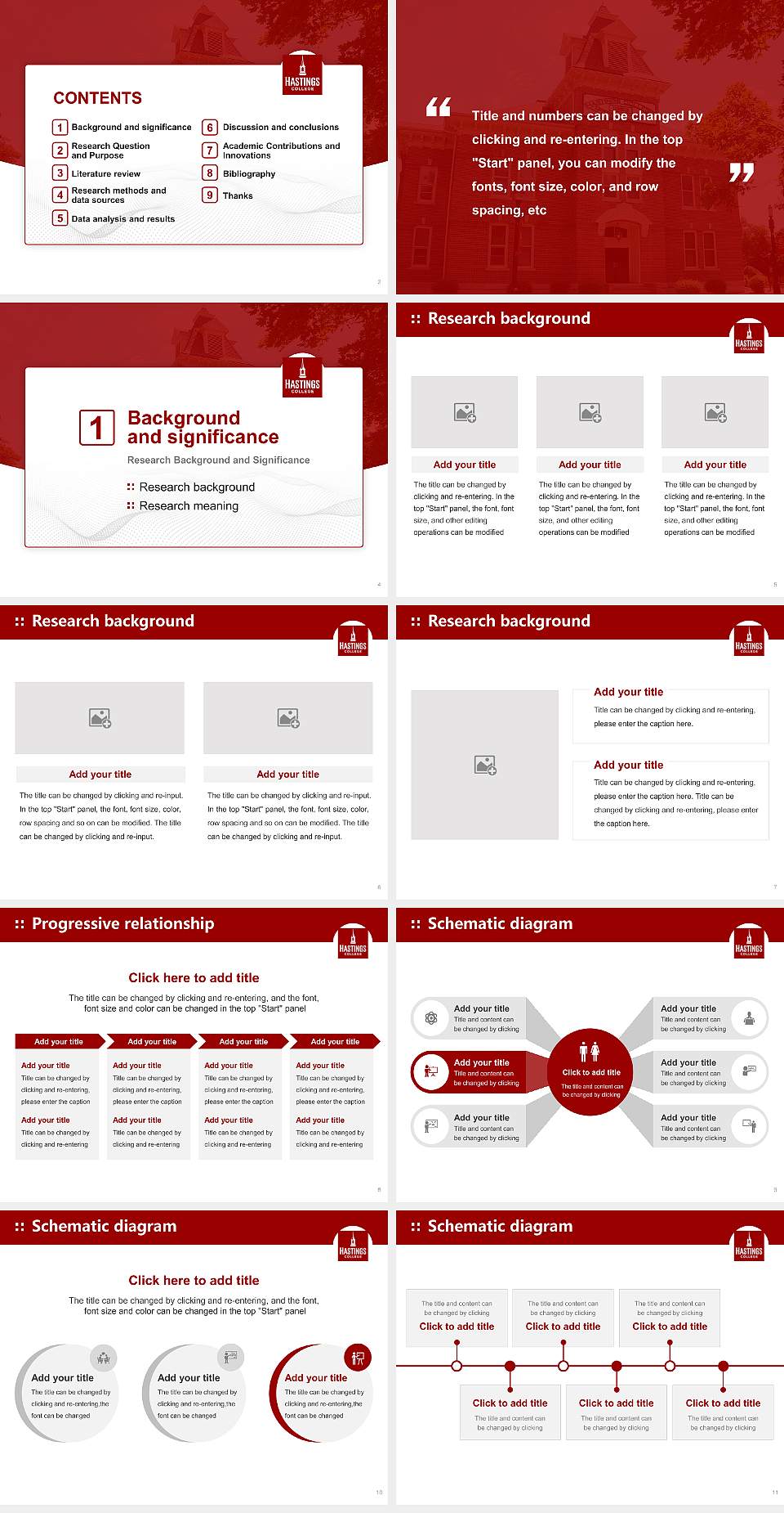 Hastings College Graduation Thesis Defense PPT Template4:3 ratio PPT effect preview image2