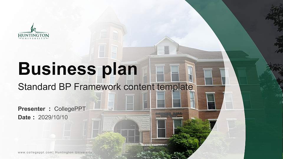 Huntington University Competition/Entrepreneurship Contest PPT Template16:9 ratio PPT effect preview image1