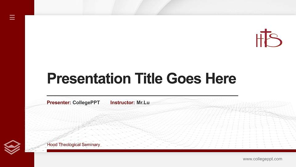 Hood Theological Seminary Thesis Proposal/Graduation Defense PPT Template16:9 ratio PPT effect preview image