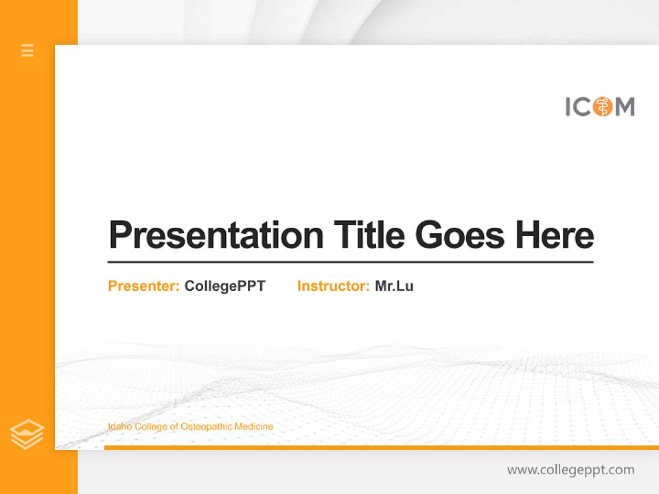 Idaho College of Osteopathic Medicine Thesis Proposal/Graduation Defense PPT Template4:3 ratio PPT effect preview image5