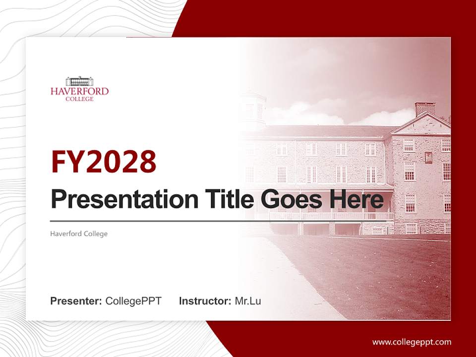 Haverford College Academic Presentation/Research Findings Report PPT Template4:3 ratio PPT effect preview image5