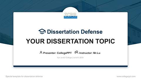 Icpr Junior College Graduation Thesis Defense PPT Template