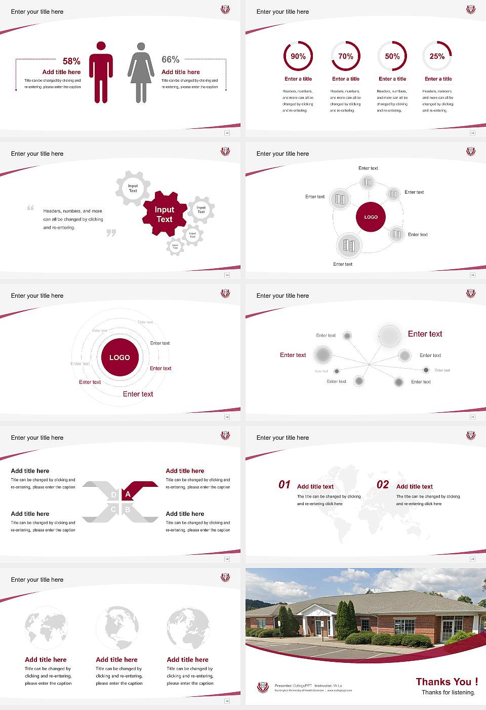 Huntington University of Health Sciences Course/Courseware Creation PPT Template16:9 ratio PPT effect preview image4