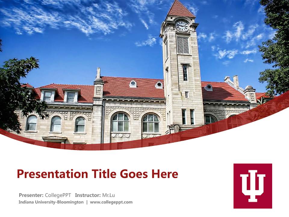 Indiana University-Bloomington Course/Courseware Creation PPT Template4:3 ratio PPT effect preview image5