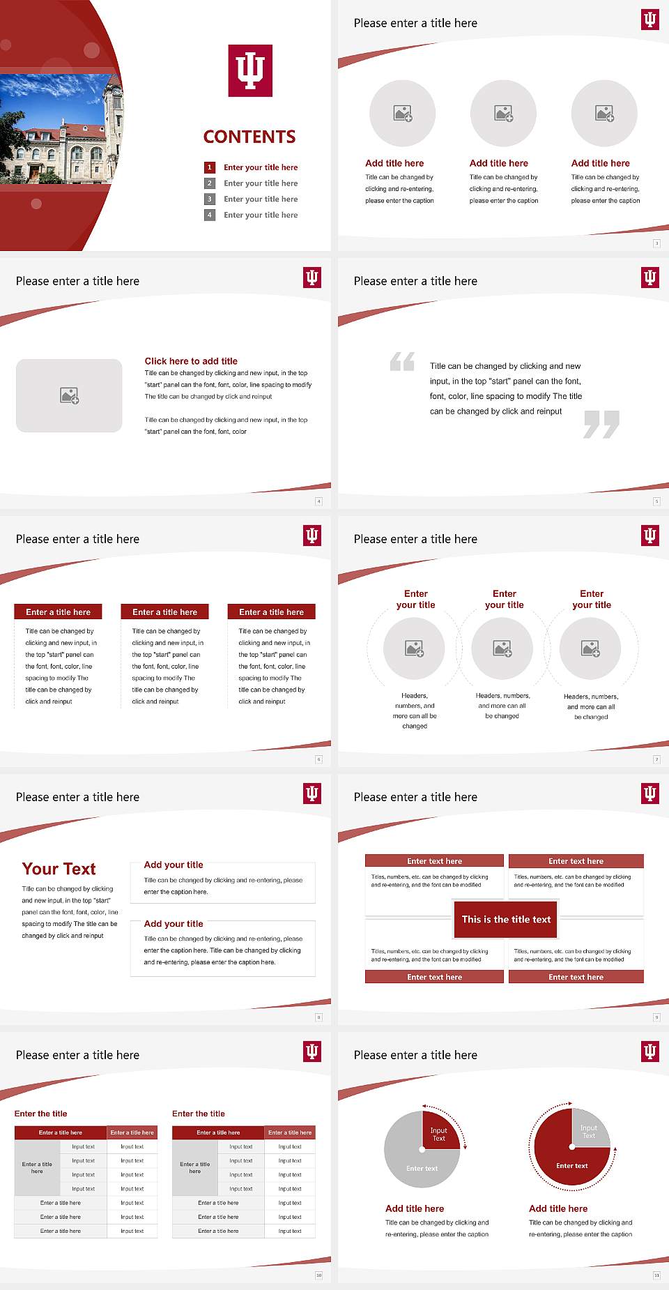 Indiana University-Bloomington Course/Courseware Creation PPT Template4:3 ratio PPT effect preview image2