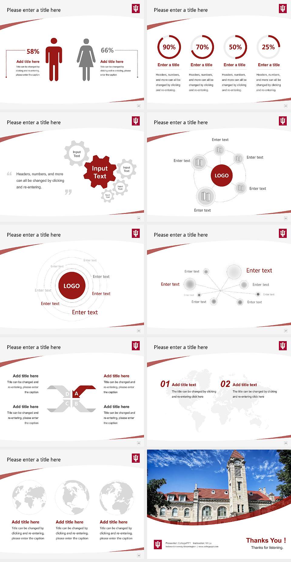 Indiana University-Bloomington Course/Courseware Creation PPT Template4:3 ratio PPT effect preview image4