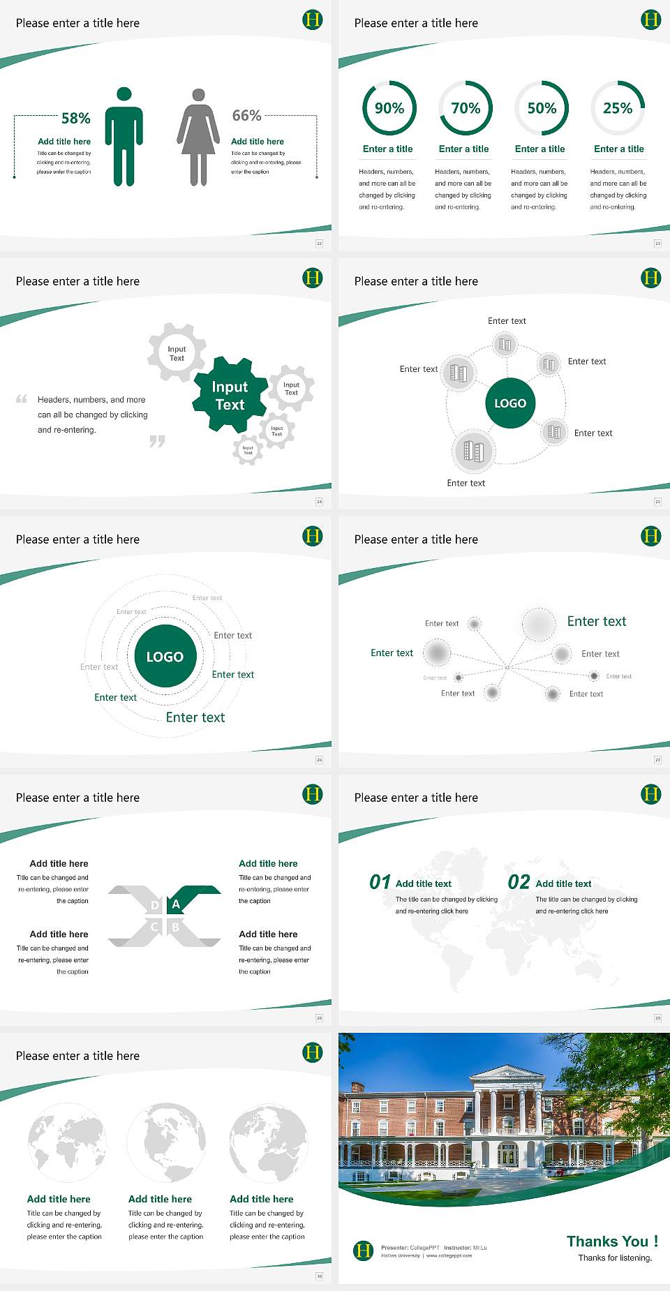 Hollins University Course/Courseware Creation PPT Template4:3 ratio PPT effect preview image4