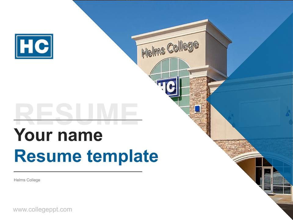 Helms College Resume PPT Template4:3 ratio PPT effect preview image5