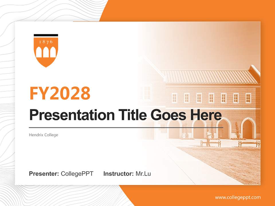 Hendrix College Academic Presentation/Research Findings Report PPT Template4:3 ratio PPT effect preview image5