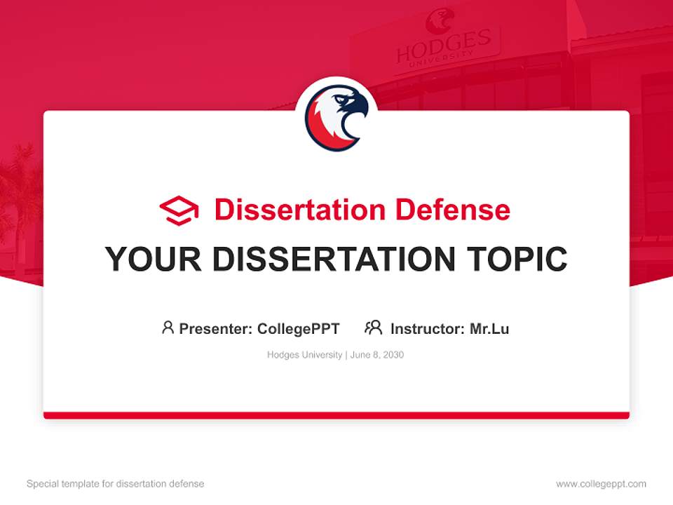 Hodges University Graduation Thesis Defense PPT Template4:3 ratio PPT effect preview image7