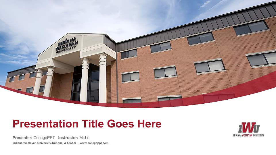 Indiana Wesleyan University-National & Global Course/Courseware Creation PPT Template16:9 ratio PPT effect preview image