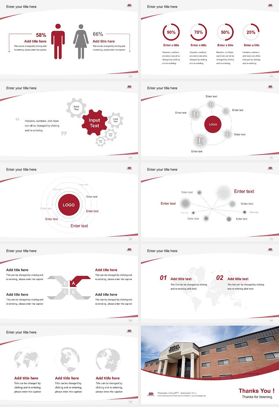 Indiana Wesleyan University-National & Global Course/Courseware Creation PPT Template16:9 ratio PPT effect preview image4