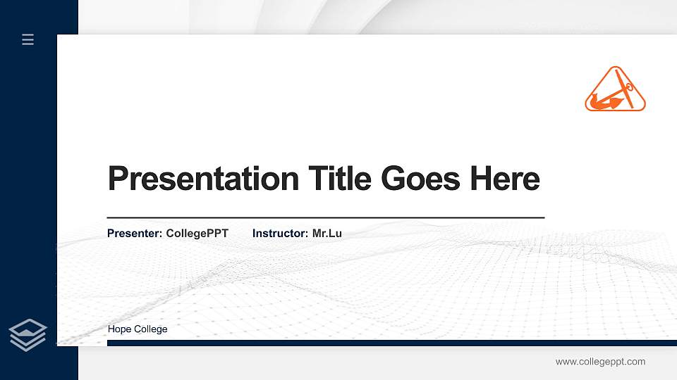 Hope College Thesis Proposal/Graduation Defense PPT Template16:9 ratio PPT effect preview image