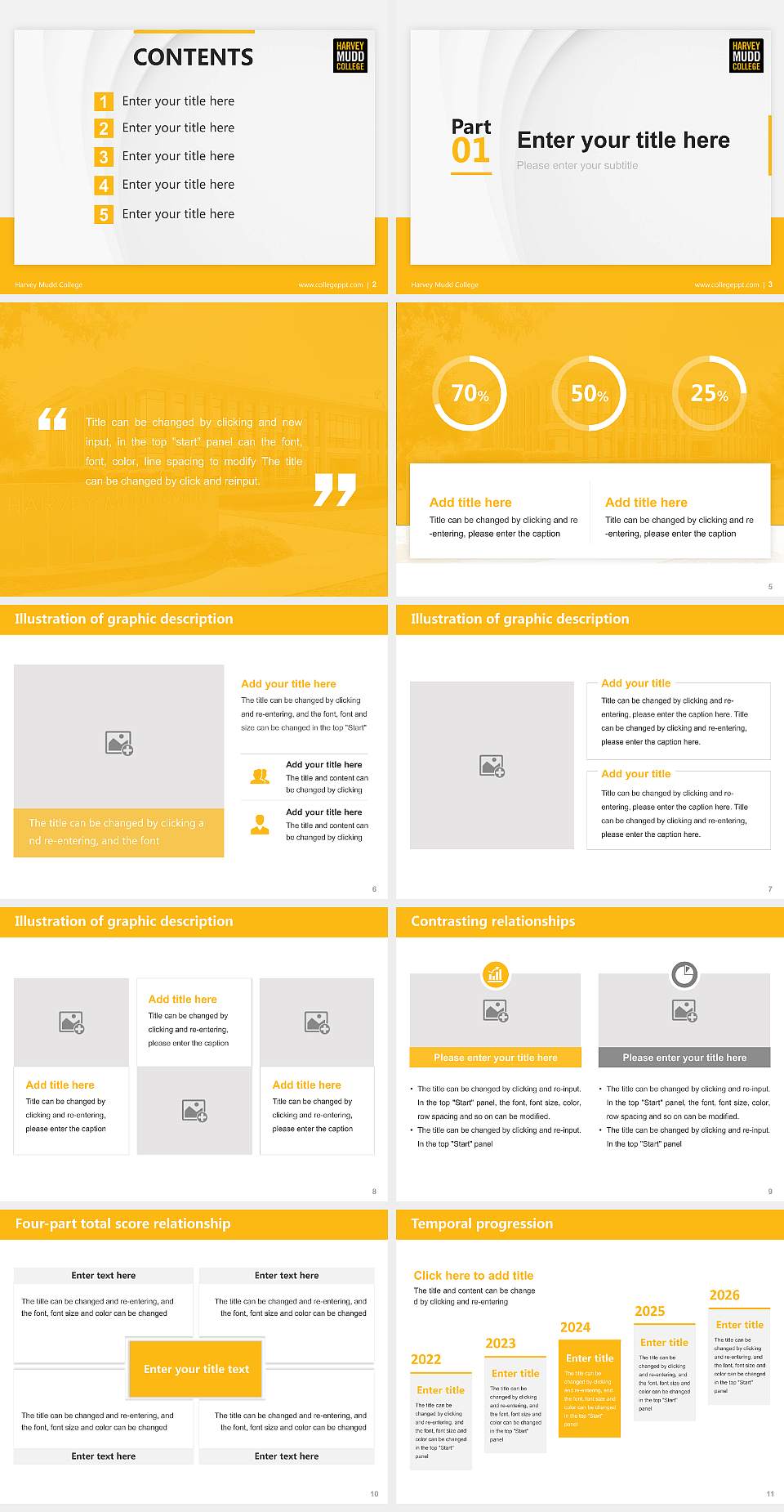Harvey Mudd College Thesis Proposal/Graduation Defense PPT Template4:3 ratio PPT effect preview image2