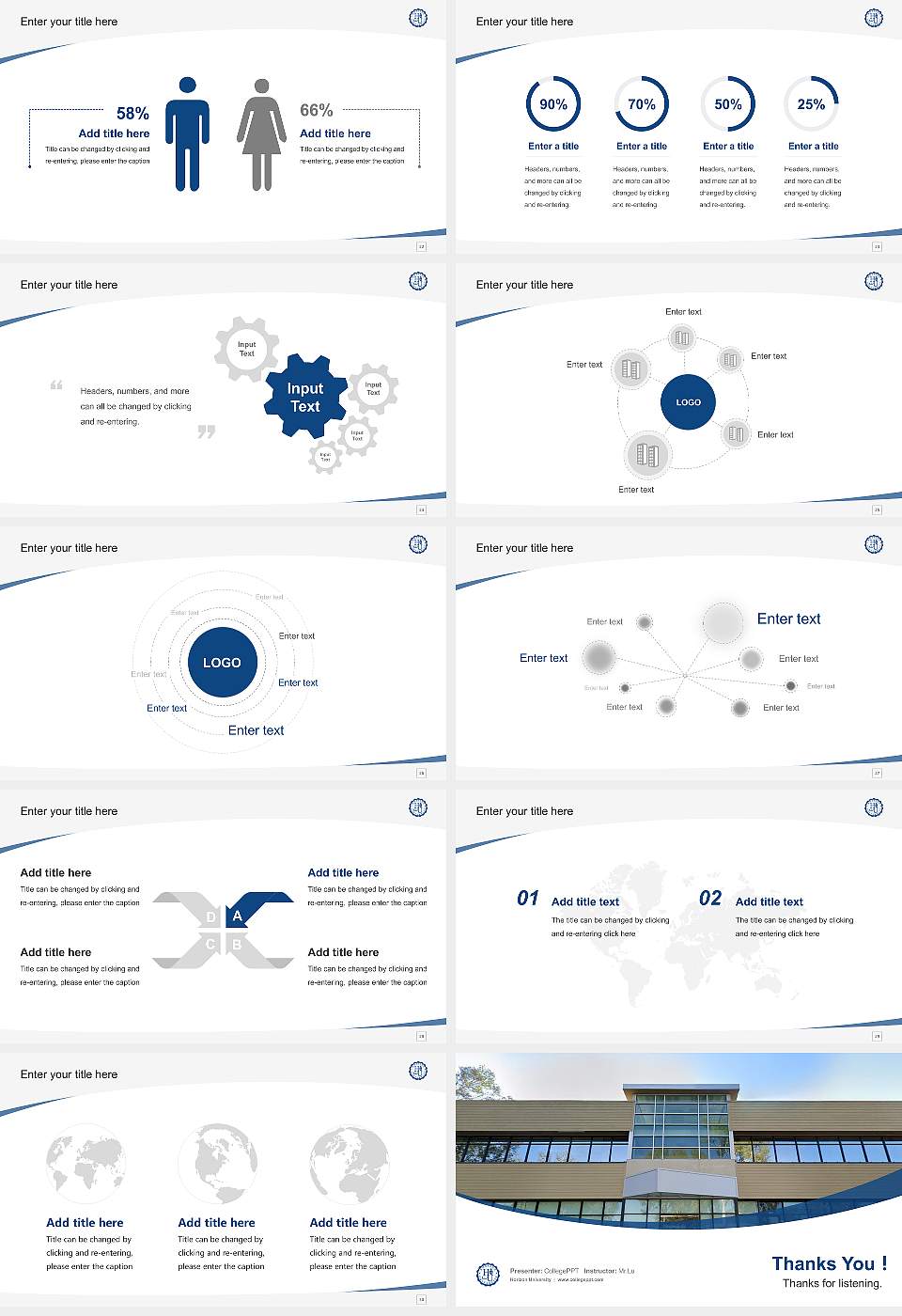 Horizon University Course/Courseware Creation PPT Template16:9 ratio PPT effect preview image4