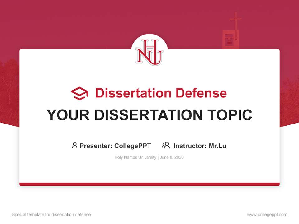 Holy Names University Graduation Thesis Defense PPT Template4:3 ratio PPT effect preview image7