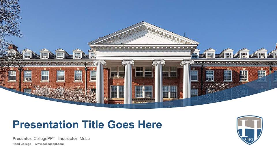 Hood College Course/Courseware Creation PPT Template16:9 ratio PPT effect preview image