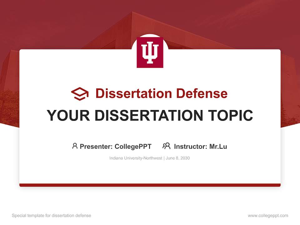 Indiana University-Northwest Graduation Thesis Defense PPT Template4:3 ratio PPT effect preview image7