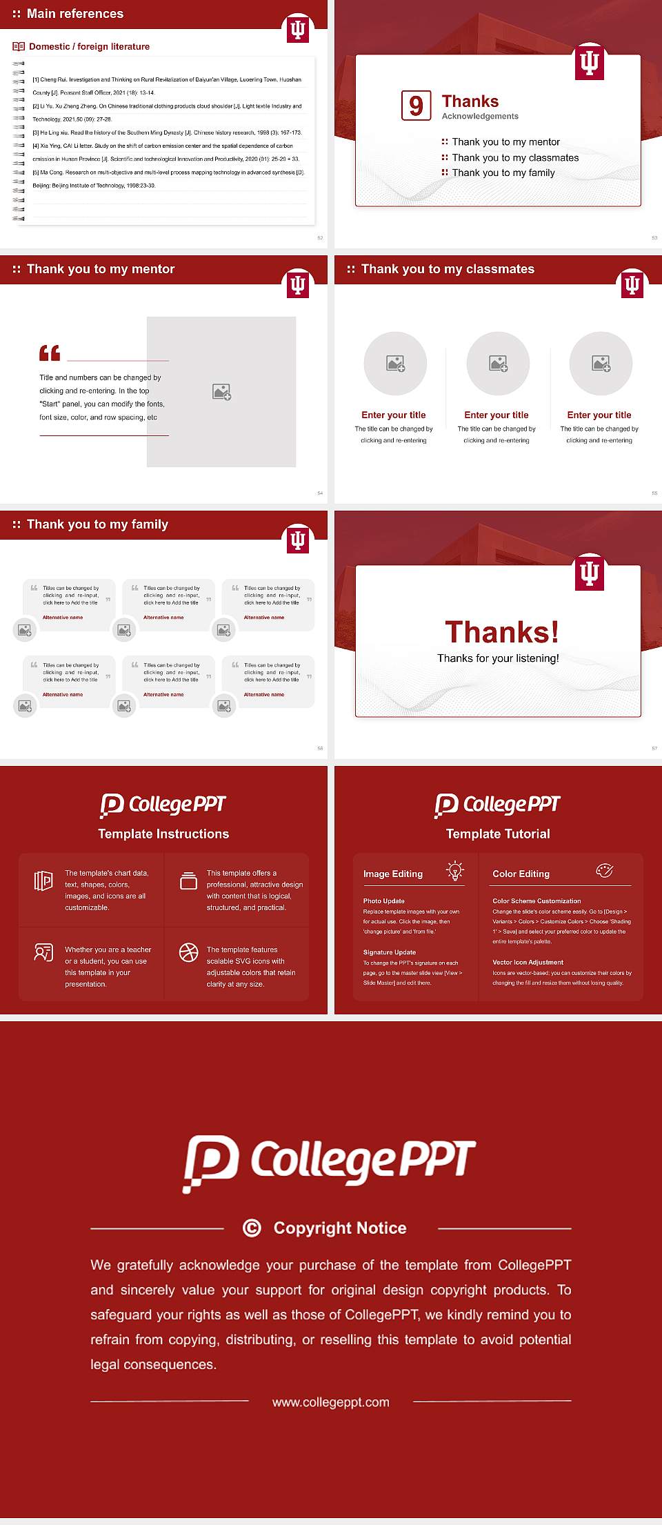 Indiana University-Northwest Graduation Thesis Defense PPT Template4:3 ratio PPT effect preview image7