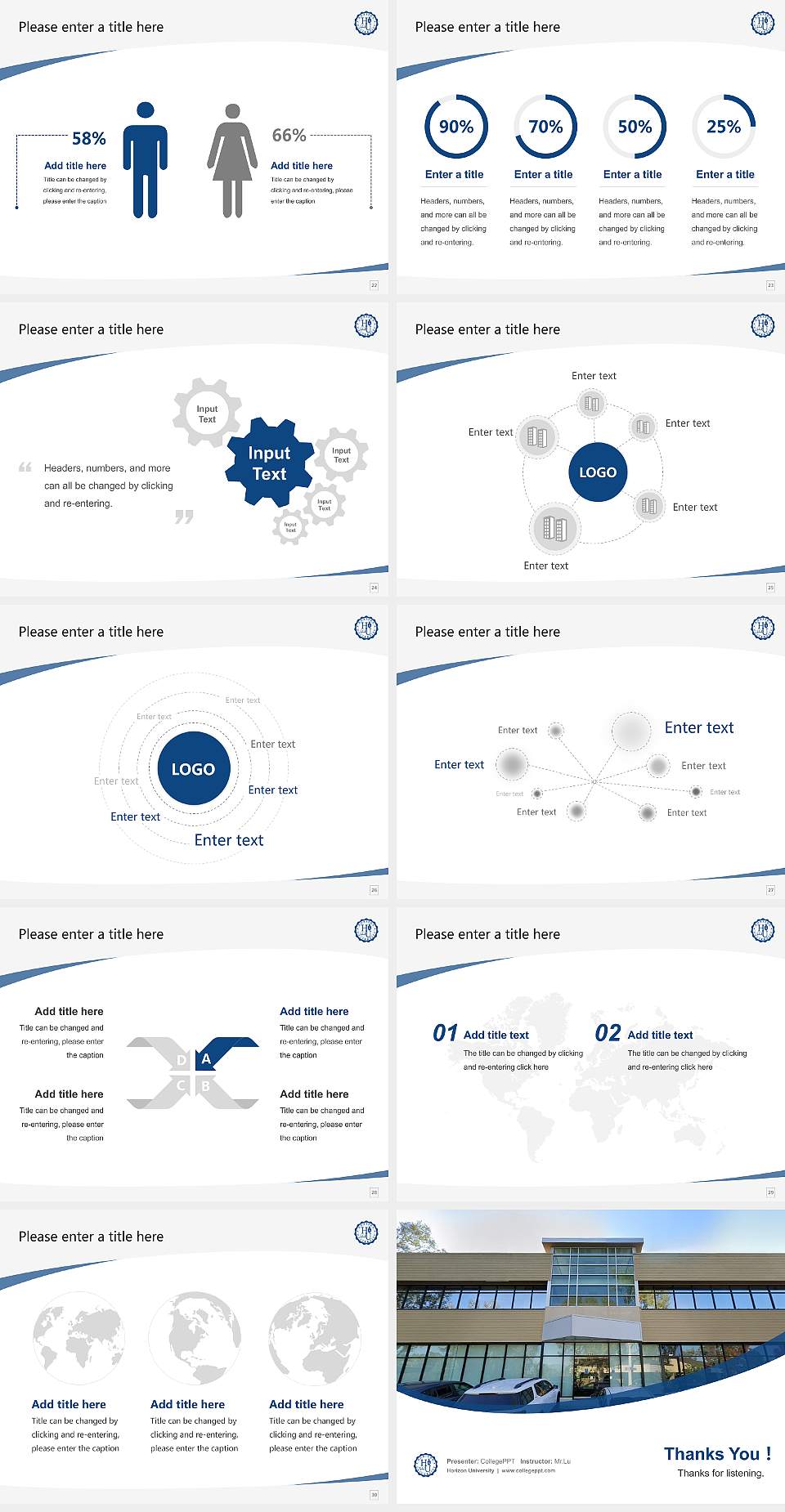 Horizon University Course/Courseware Creation PPT Template4:3 ratio PPT effect preview image4