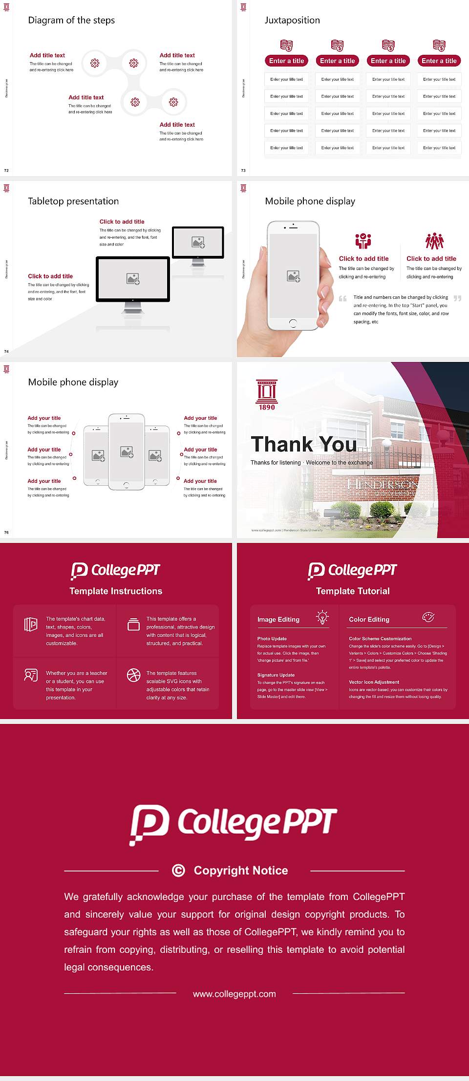 Henderson State University Competition/Entrepreneurship Contest PPT Template4:3 ratio PPT effect preview image9