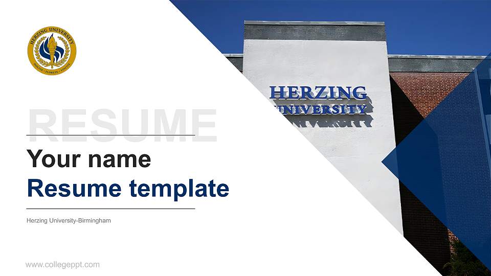 Herzing University-Birmingham Resume PPT Template16:9 ratio PPT effect preview image