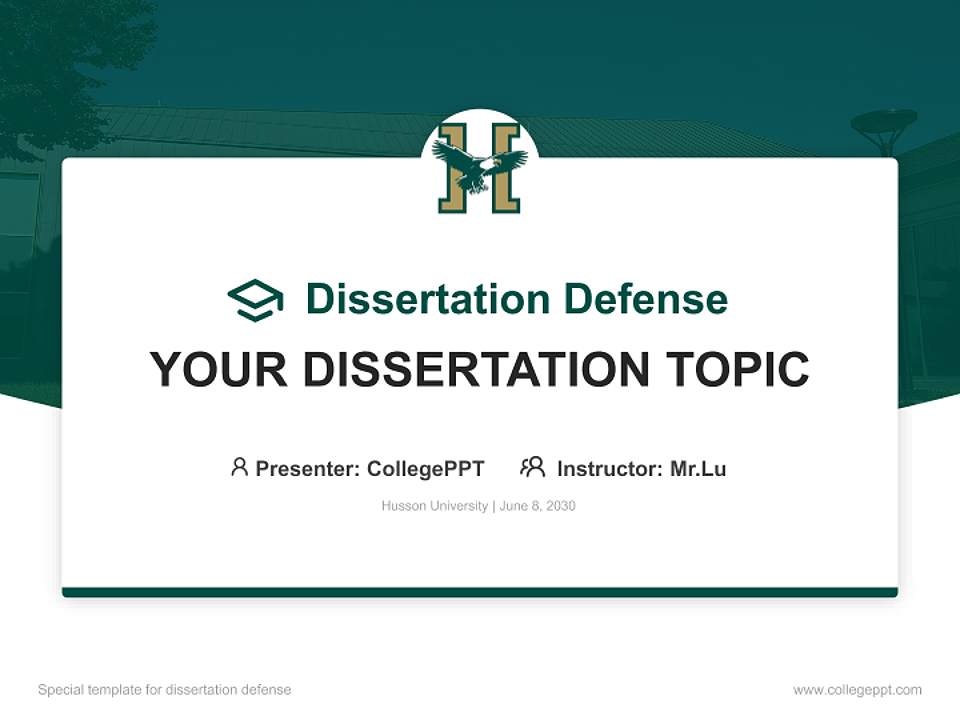 Husson University Graduation Thesis Defense PPT Template4:3 ratio PPT effect preview image7