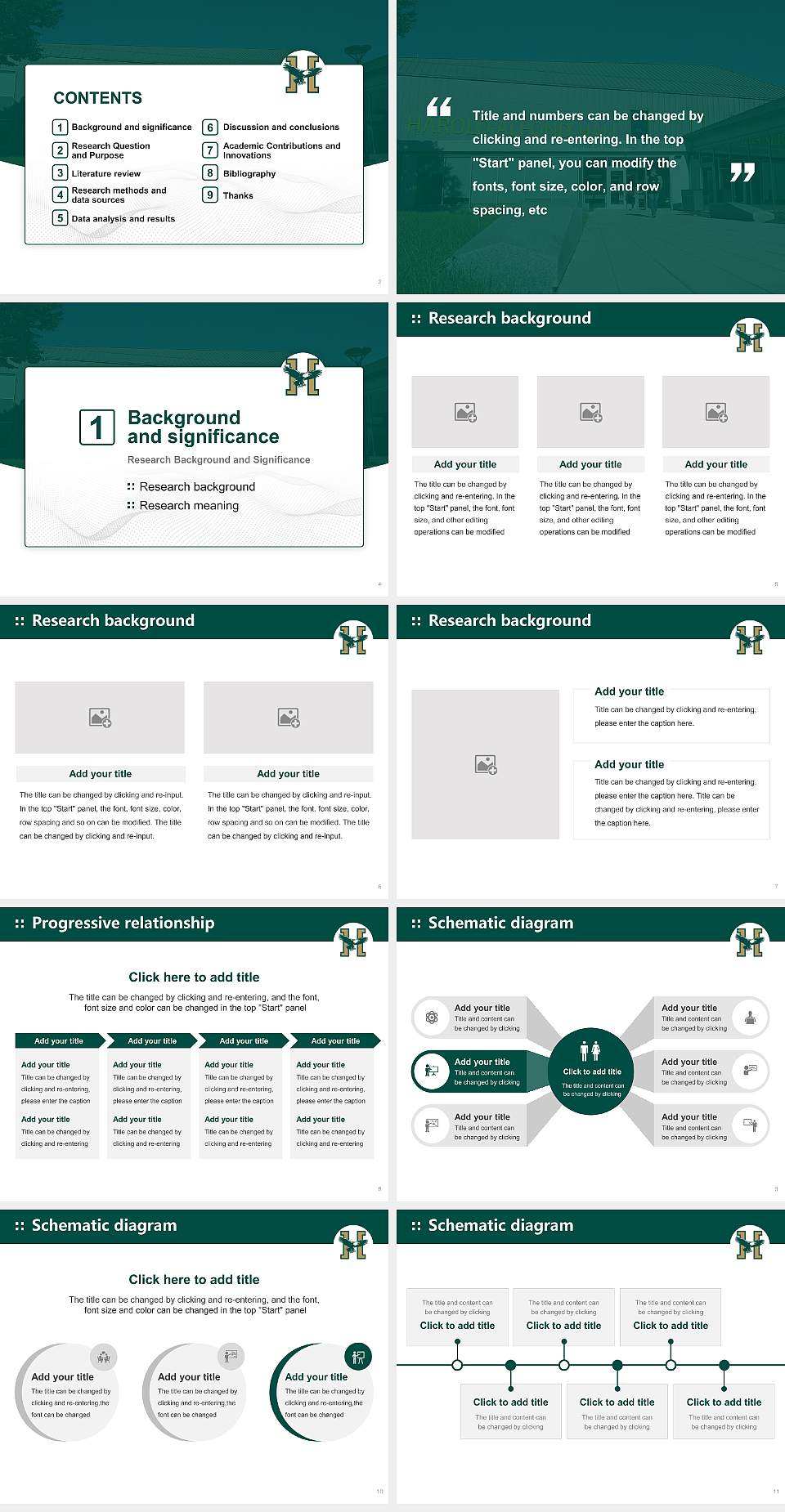 Husson University Graduation Thesis Defense PPT Template4:3 ratio PPT effect preview image2