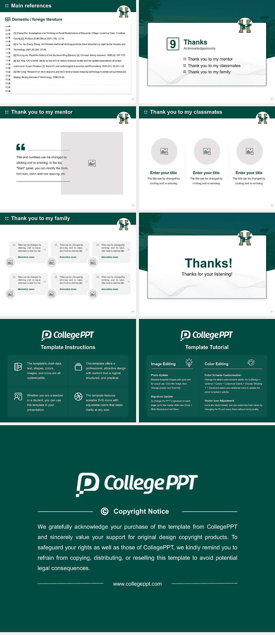 Husson University Graduation Thesis Defense PPT Template4:3 ratio PPT effect preview image7