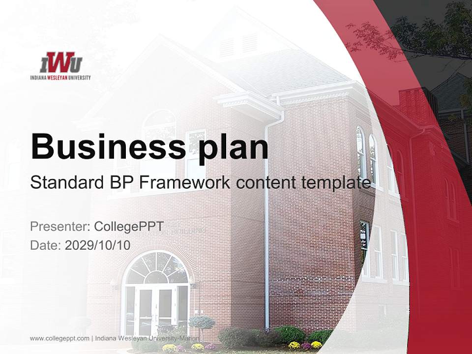 Indiana Wesleyan University-Marion Competition/Entrepreneurship Contest PPT Template4:3 ratio PPT effect preview image9