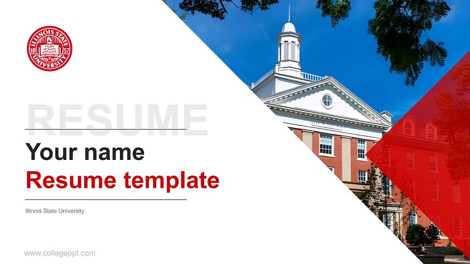 Illinois State University Resume PPT Template16:9 ratio PPT effect preview image