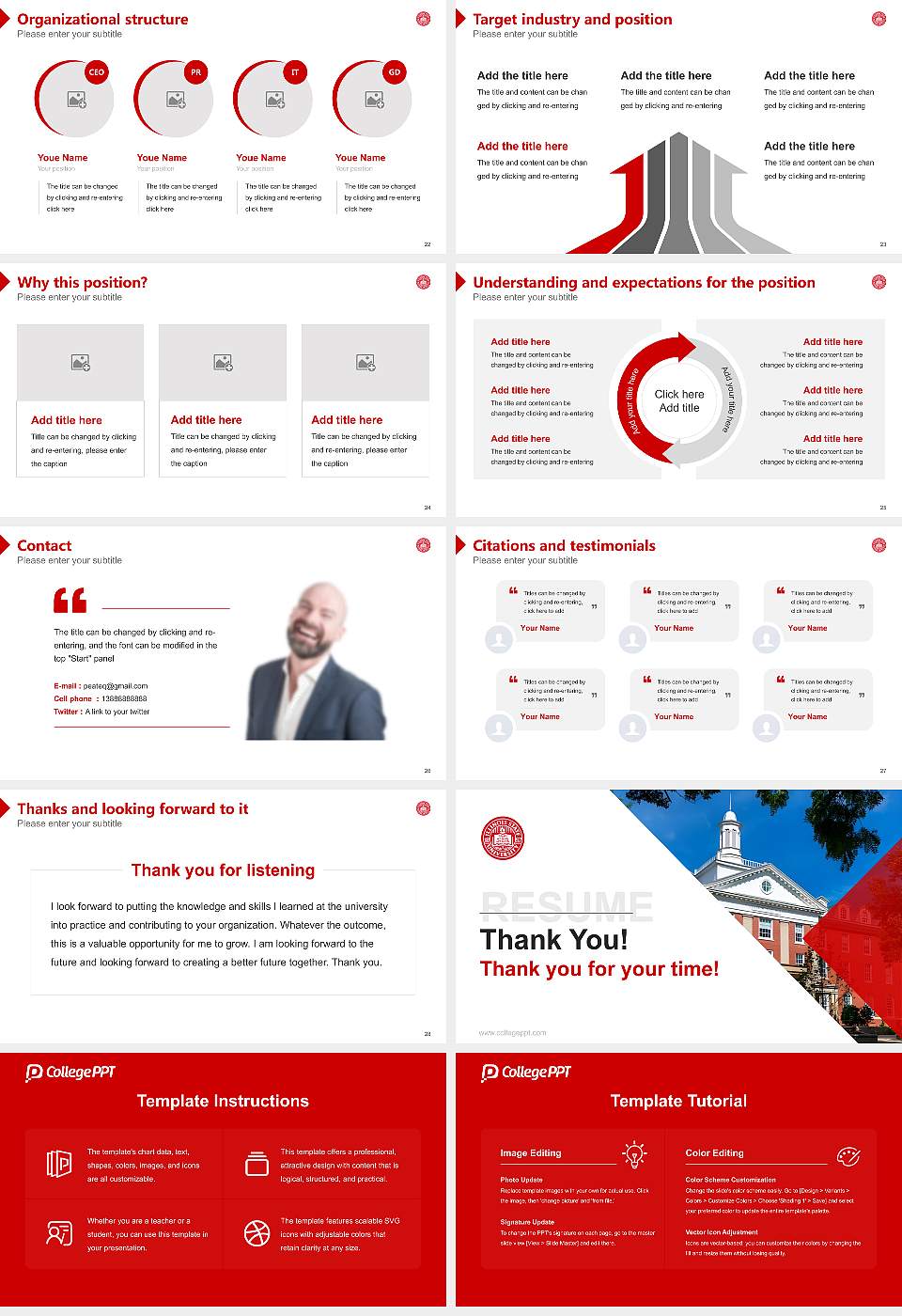 Illinois State University Resume PPT Template16:9 ratio PPT effect preview image4
