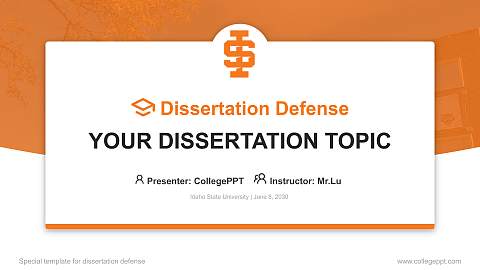 Idaho State University Graduation Thesis Defense PPT Template