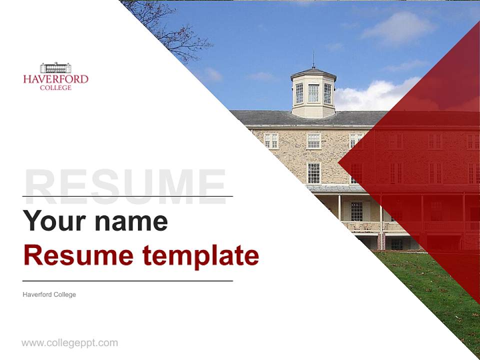 Haverford College Resume PPT Template4:3 ratio PPT effect preview image5