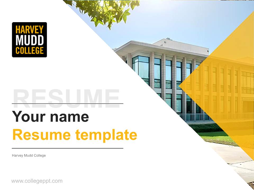 Harvey Mudd College Resume PPT Template4:3 ratio PPT effect preview image5