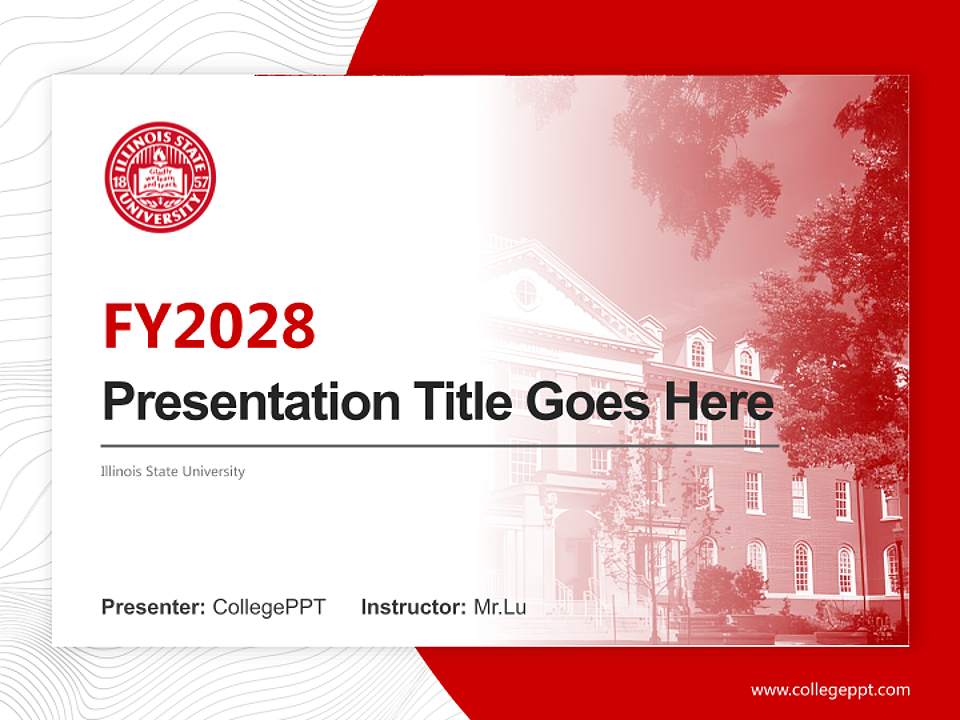 Illinois State University Academic Presentation/Research Findings Report PPT Template4:3 ratio PPT effect preview image5