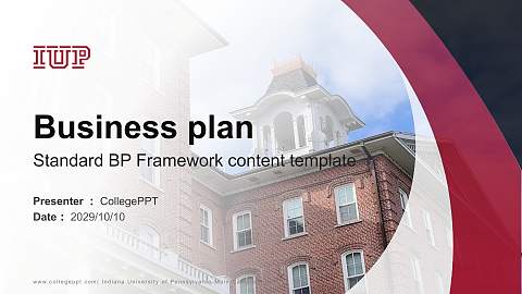 Indiana University of Pennsylvania-Main Campus Competition/Entrepreneurship Contest PPT Template