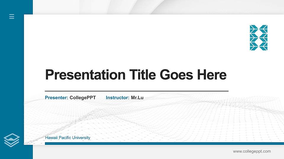 Hawaii Pacific University Thesis Proposal/Graduation Defense PPT Template16:9 ratio PPT effect preview image
