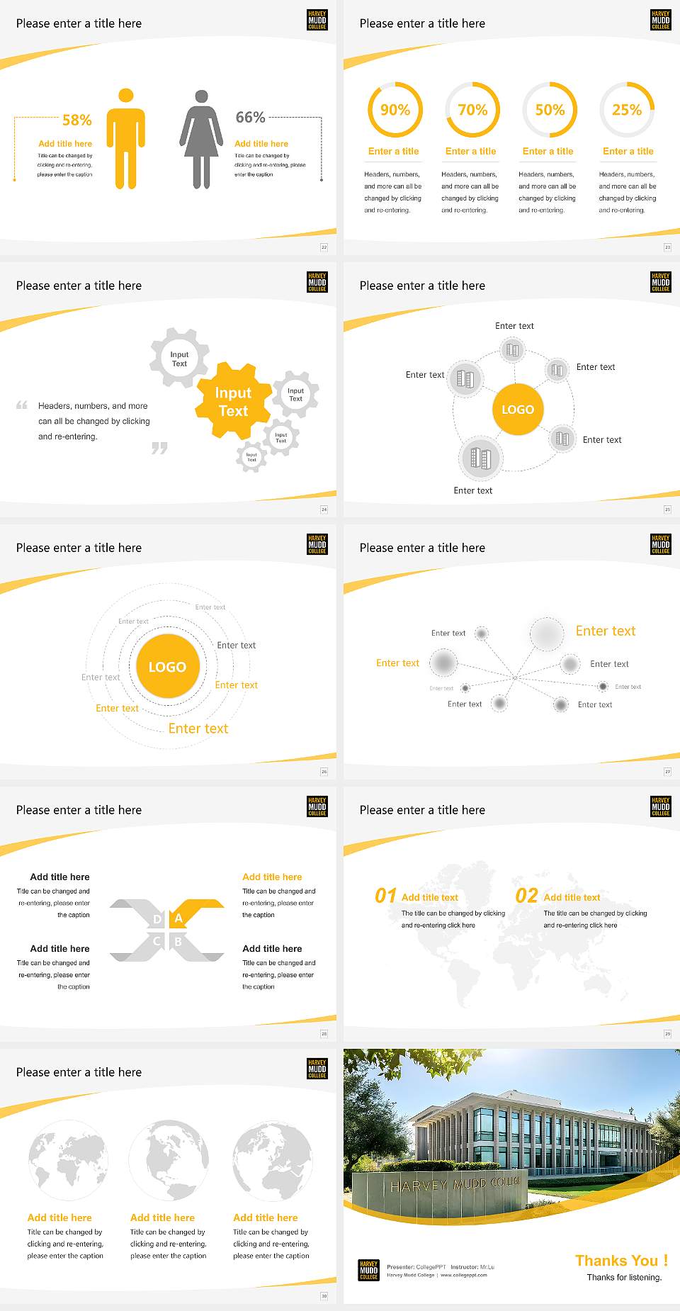 Harvey Mudd College Course/Courseware Creation PPT Template4:3 ratio PPT effect preview image4